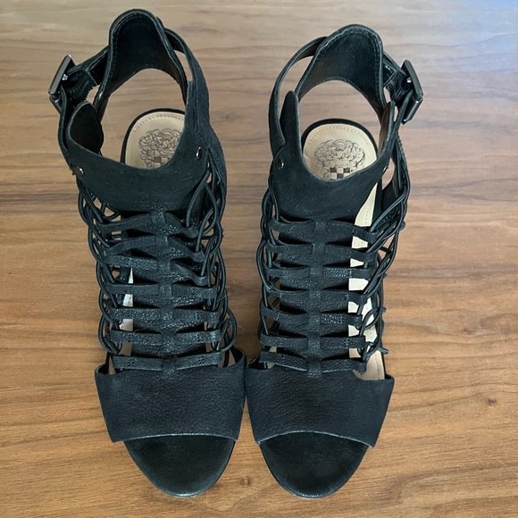 Vince Camuto Size 6 36M black strappy heels - Picture 8 of 10
